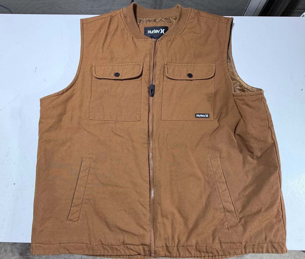 Hurley Roth Multi-Pocket Quilted Cotton Canvas Worker Vest - Men's XL